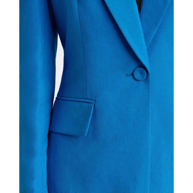 Cue Bright Blue Lustre Linen Blend Blazer image number 2